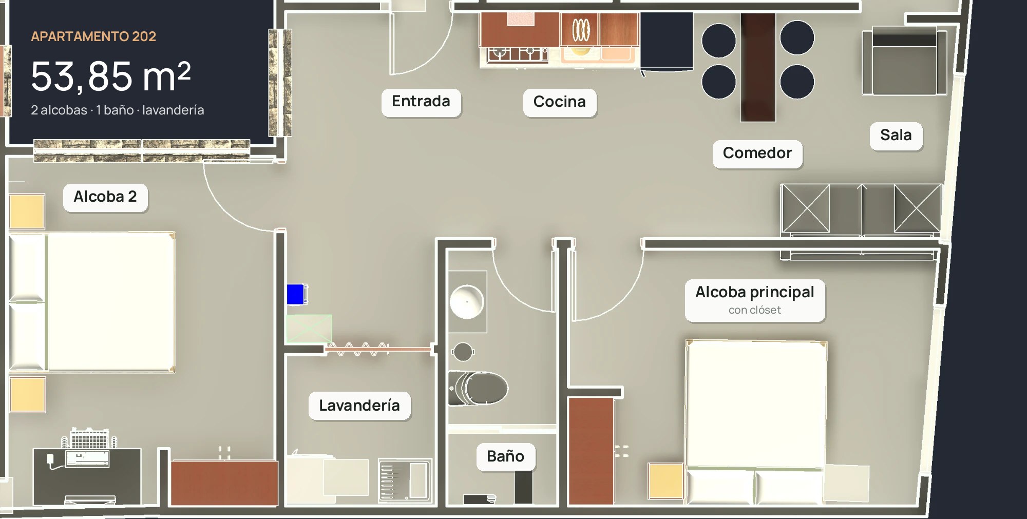 Plano apartamento 202